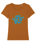 Vezi să nu afle tac-tu de noi... Tricou mânecă scurtă guler larg fitted Damă Expresser