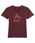 Fire lewk! Tricou mânecă scurtă guler V Bărbat Presenter