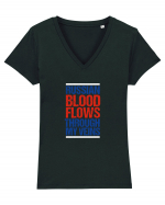 Russian blood flows through my veins Tricou mânecă scurtă guler V Damă Evoker