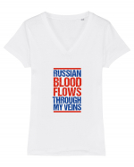 Russian blood flows through my veins Tricou mânecă scurtă guler V Damă Evoker