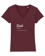 Dad Tricou mânecă scurtă guler V Damă Evoker