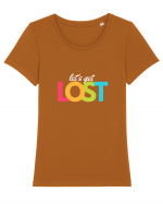 Lost Tricou mânecă scurtă guler larg fitted Damă Expresser