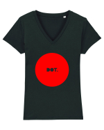 Red  DOT. Tricou mânecă scurtă guler V Damă Evoker