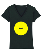 Yellow  DOT. Tricou mânecă scurtă guler V Damă Evoker