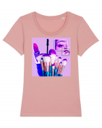 Makeup Lover Tricou mânecă scurtă guler larg fitted Damă Expresser