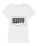 Fericit Tricou mânecă scurtă guler V Damă Evoker