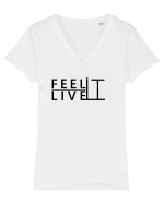 Ma simti? Tricou mânecă scurtă guler V Damă Evoker