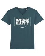 Fericit Tricou mânecă scurtă guler V Bărbat Presenter