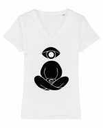 Ochi meditativ Tricou mânecă scurtă guler V Damă Evoker