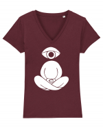 Ochi meditativ Tricou mânecă scurtă guler V Damă Evoker