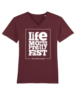 Viața trece repede Tricou mânecă scurtă guler V Bărbat Presenter