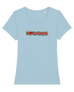 I Love To Smile Tricou mânecă scurtă guler larg fitted Damă Expresser