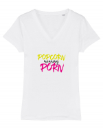 Popcorn meaning Porn Tricou mânecă scurtă guler V Damă Evoker