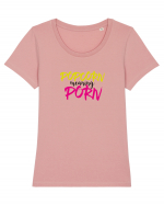 Popcorn meaning Porn Tricou mânecă scurtă guler larg fitted Damă Expresser