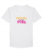 Popcorn meaning Porn Tricou mânecă scurtă guler larg Bărbat Skater