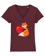 Heart of a fox :) Tricou mânecă scurtă guler V Damă Evoker