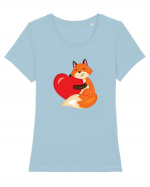 Heart of a fox :) Tricou mânecă scurtă guler larg fitted Damă Expresser