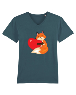 Heart of a fox :) Tricou mânecă scurtă guler V Bărbat Presenter