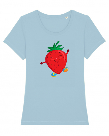 Happy strawberry :) Sky Blue