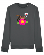 Flower kitty :) Bluză mânecă lungă Unisex Rise