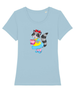 La ceai cu un raton ;) Tricou mânecă scurtă guler larg fitted Damă Expresser