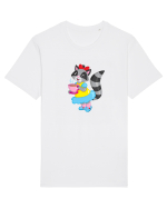 La ceai cu un raton ;) Tricou mânecă scurtă Unisex Rocker