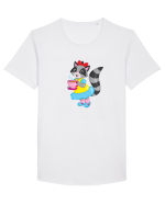 La ceai cu un raton ;) Tricou mânecă scurtă guler larg Bărbat Skater