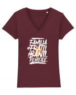 Familia, Frații, Banii, Femeile Tricou mânecă scurtă guler V Damă Evoker