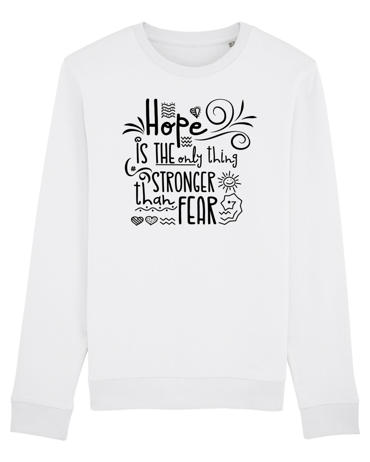 Bluză mânecă lungă Unisex Rise White