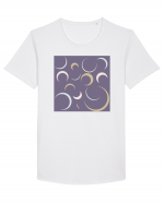 Purple Moon Patterns Tricou mânecă scurtă guler larg Bărbat Skater