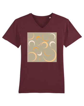 Yellow Moon Patterns Burgundy