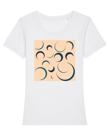 Cream Moon Patterns White