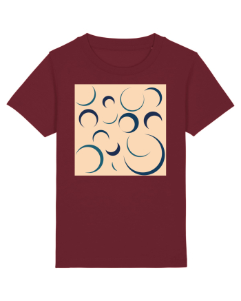 Cream Moon Patterns Burgundy