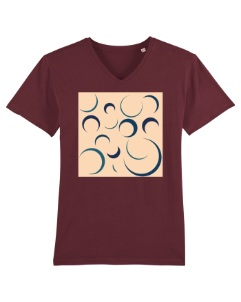 Cream Moon Patterns Burgundy