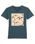 Cream Moon Patterns Tricou mânecă scurtă guler V Bărbat Presenter