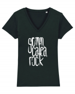 Somn, cafea, rock Tricou mânecă scurtă guler V Damă Evoker