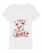 I Love My Boxer Tricou mânecă scurtă guler V Damă Evoker