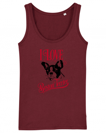 I Love Boston Terrier Burgundy