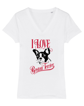 I Love Boston Terrier White
