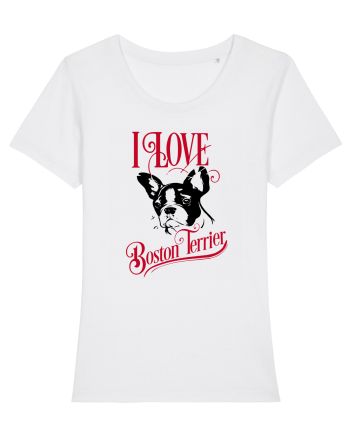 I Love Boston Terrier White