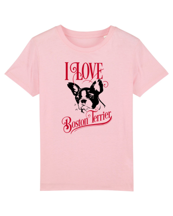 I Love Boston Terrier Cotton Pink