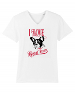 I Love Boston Terrier Tricou mânecă scurtă guler V Bărbat Presenter