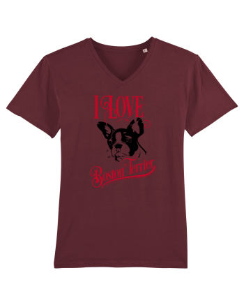 I Love Boston Terrier Burgundy