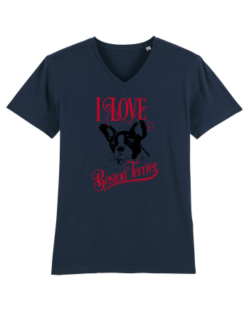 I Love Boston Terrier French Navy