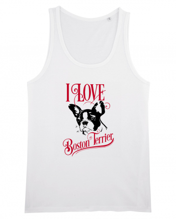 I Love Boston Terrier White