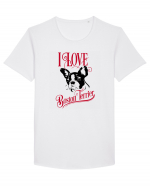 I Love Boston Terrier Tricou mânecă scurtă guler larg Bărbat Skater