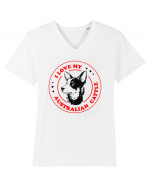 I Love My Australian Cattle Tricou mânecă scurtă guler V Bărbat Presenter