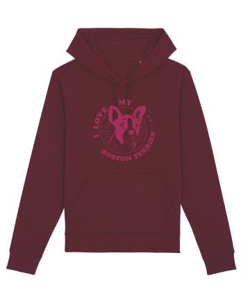 I Love My Boston Terrier Burgundy