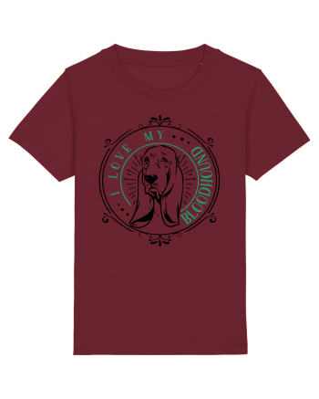 I Love My Bloodhound Burgundy