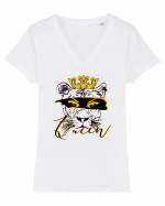 Lioness Queen Tricou mânecă scurtă guler V Damă Evoker